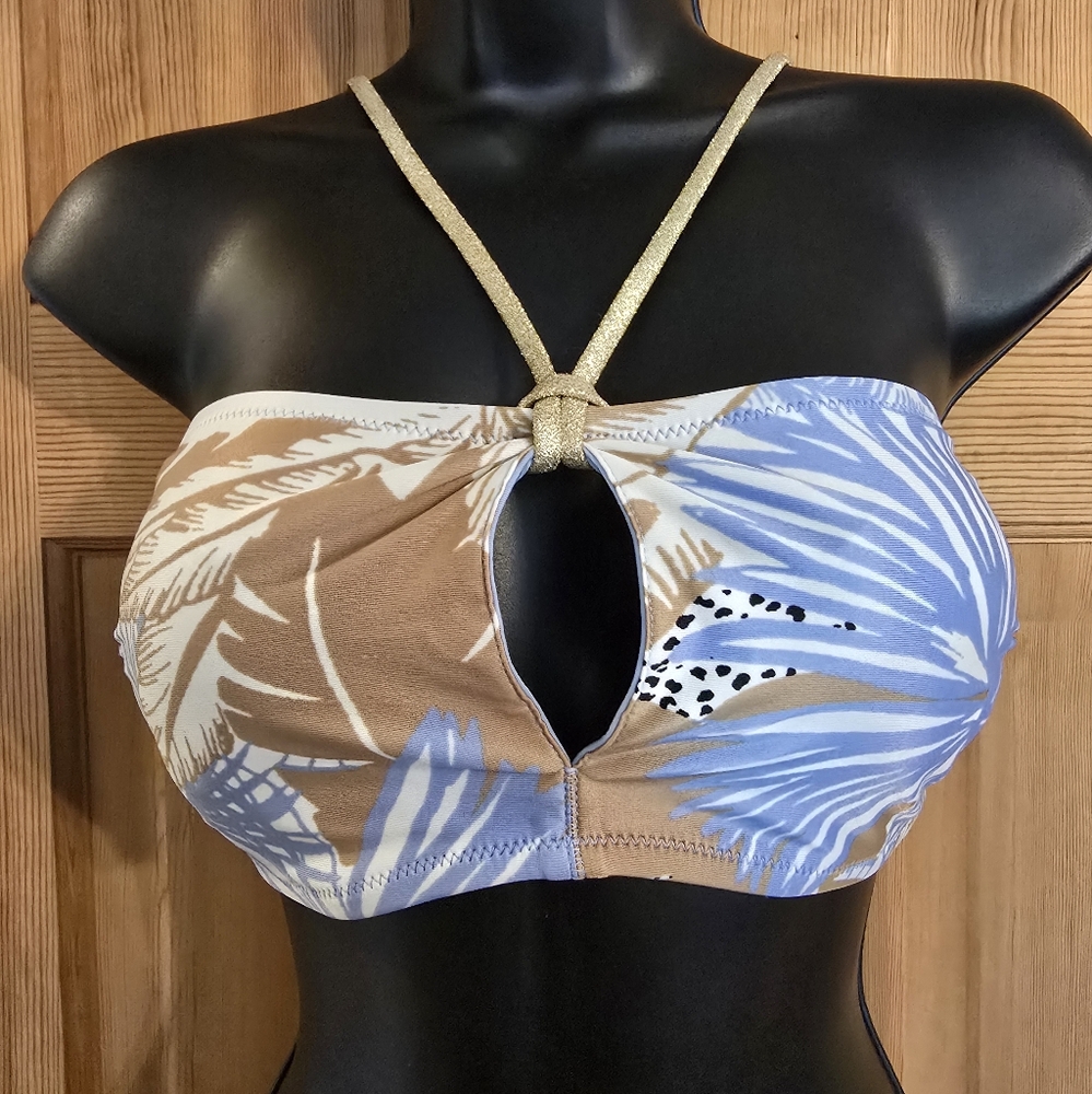 aerie Tropical Print Women's Bikini Top Vacation Cruise Beach Size Large - Picture 2 of 5